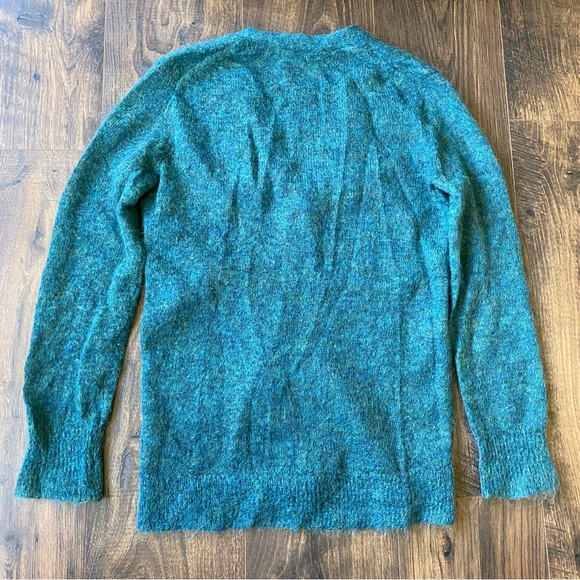 J Crew Boyfriend Cardigan Sweater Blue Green Mohair Size small B5228 - Picture 3 of 7